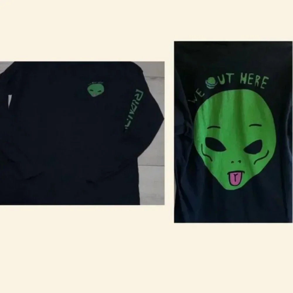 RipNDip Alien We Out Here Long Sleeve Shirt Size Mens M